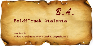 Belácsek Atalanta névjegykártya